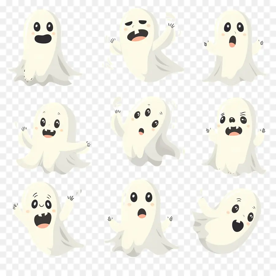 Fantasmas De Halloween，Ilustraciones De Fantasmas PNG