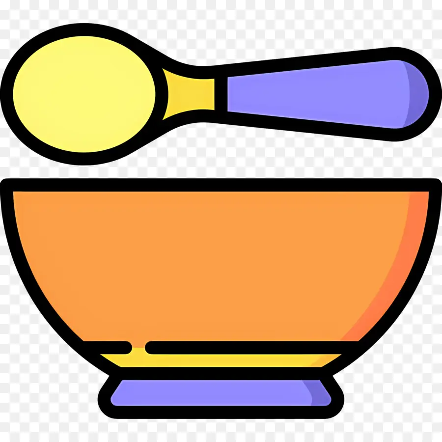 Comida Para Bebe，Tazón De Naranja Y Cuchara PNG