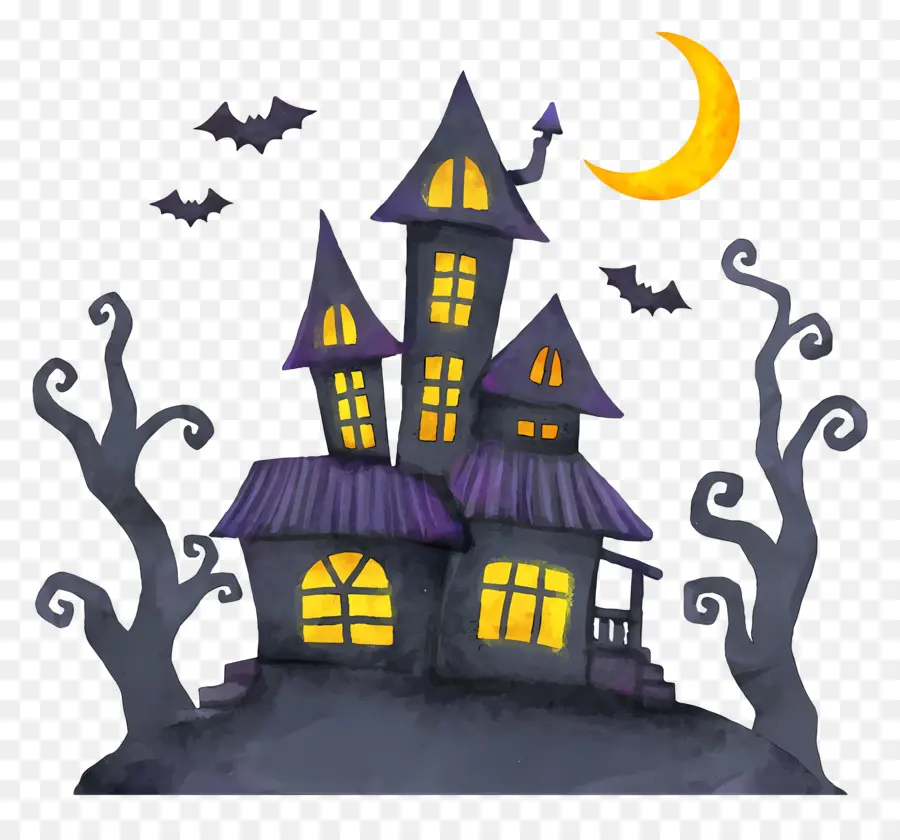 Casa De Halloween，Casa Embrujada Oscura PNG