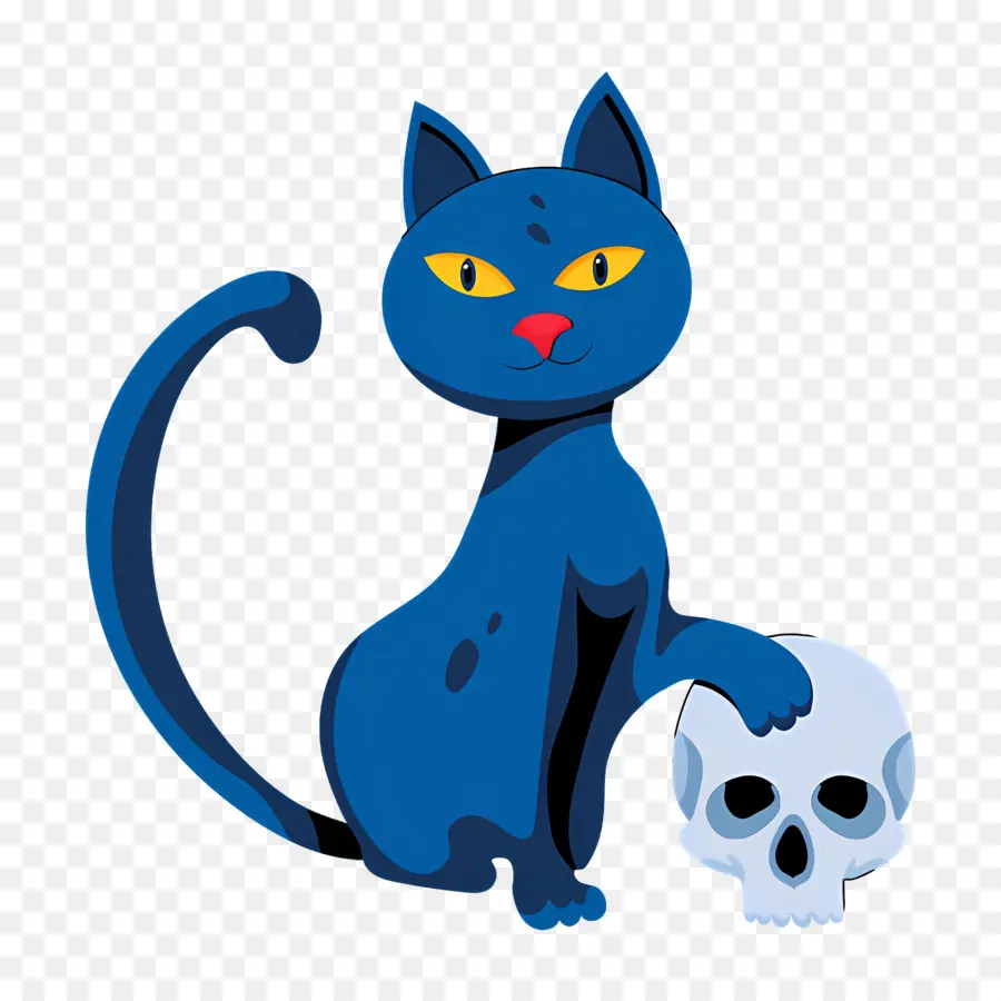 Gato De Halloween，Gato Azul PNG