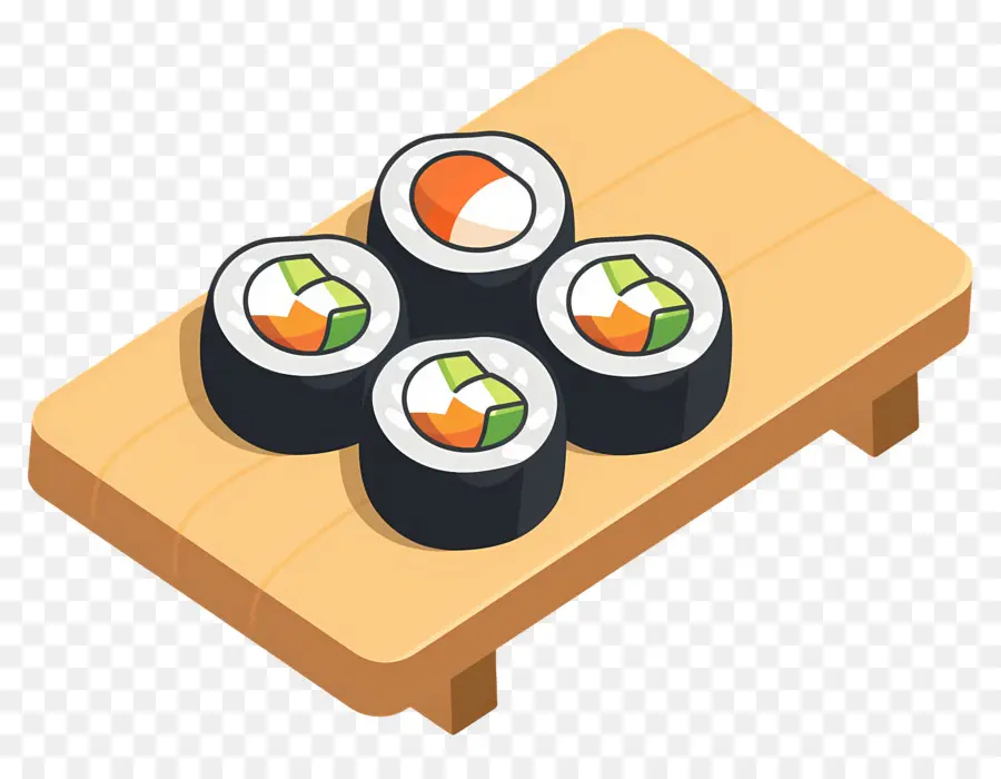 Rollo De Sushi，Rollos De Sushi En Un Plato PNG