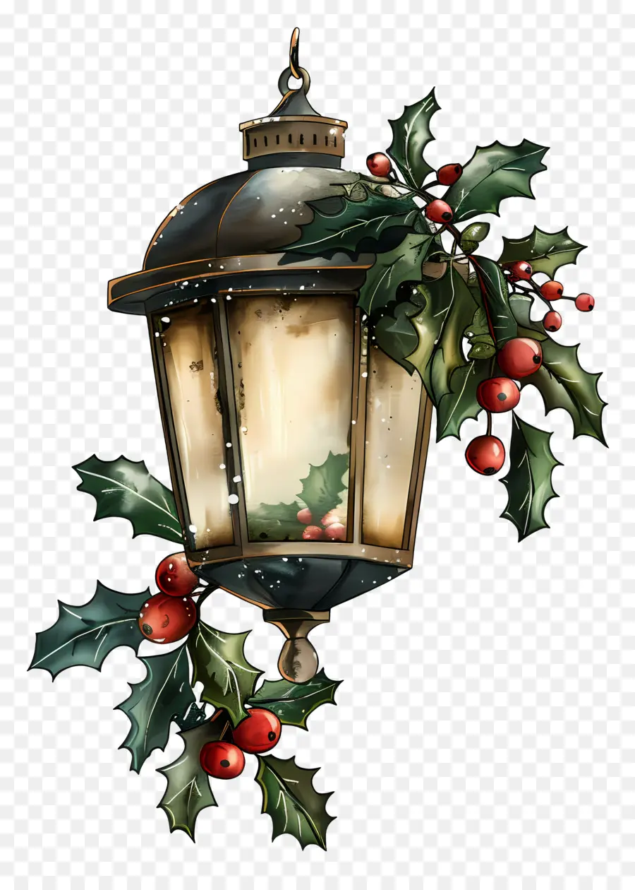 Lámpara Floral Navideña，Linterna De Navidad PNG