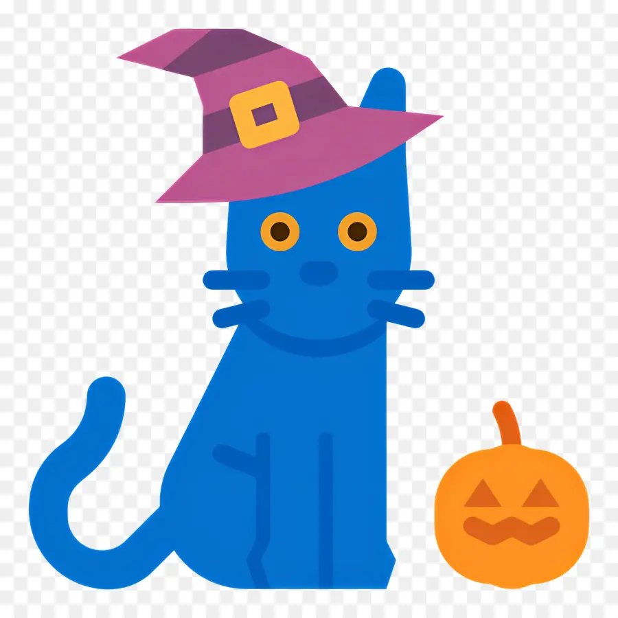 Gato De Halloween，Gato Azul PNG