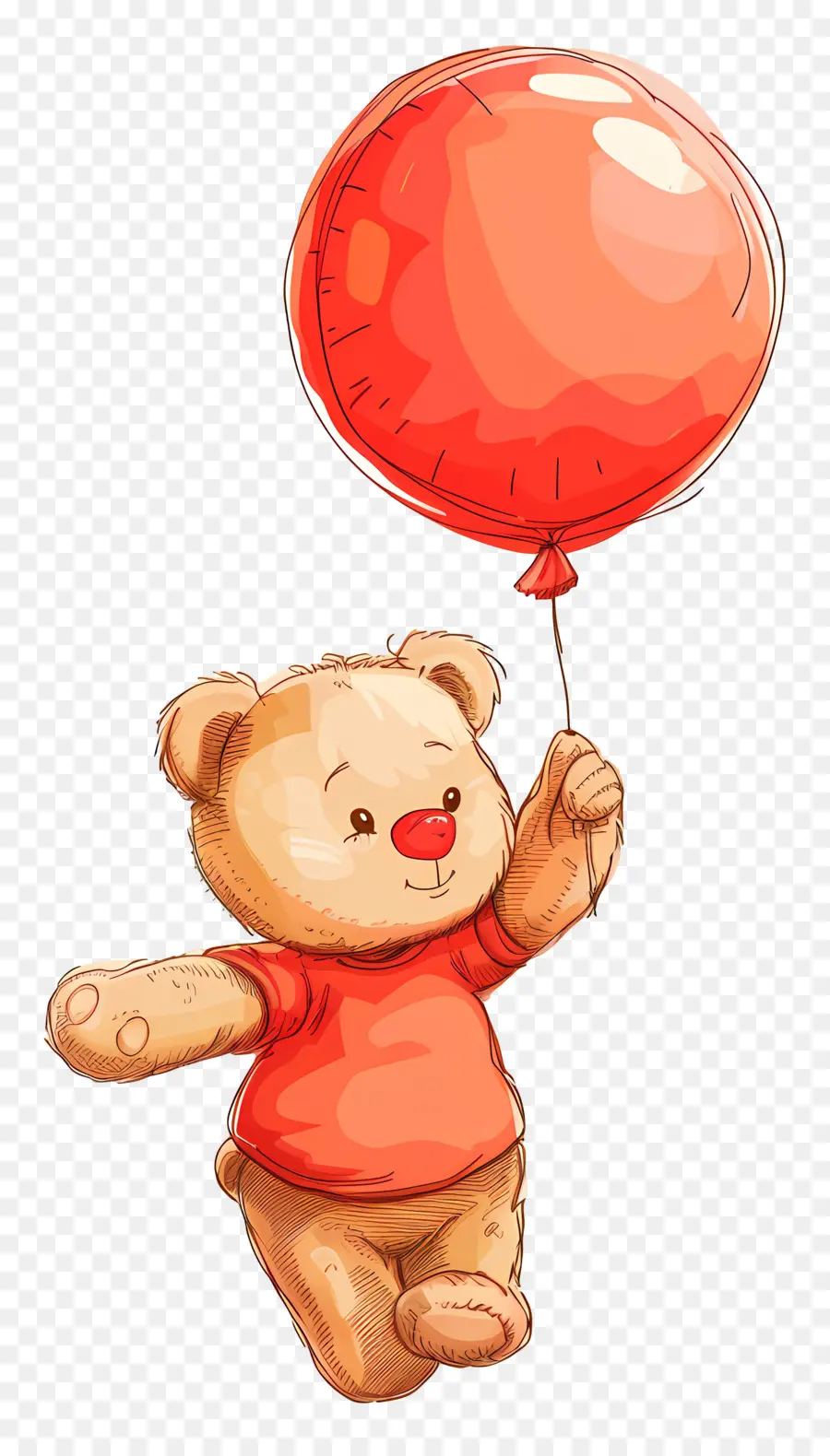 Oso De Peluche De Dibujos Animados，Osito De Peluche Con Globo PNG