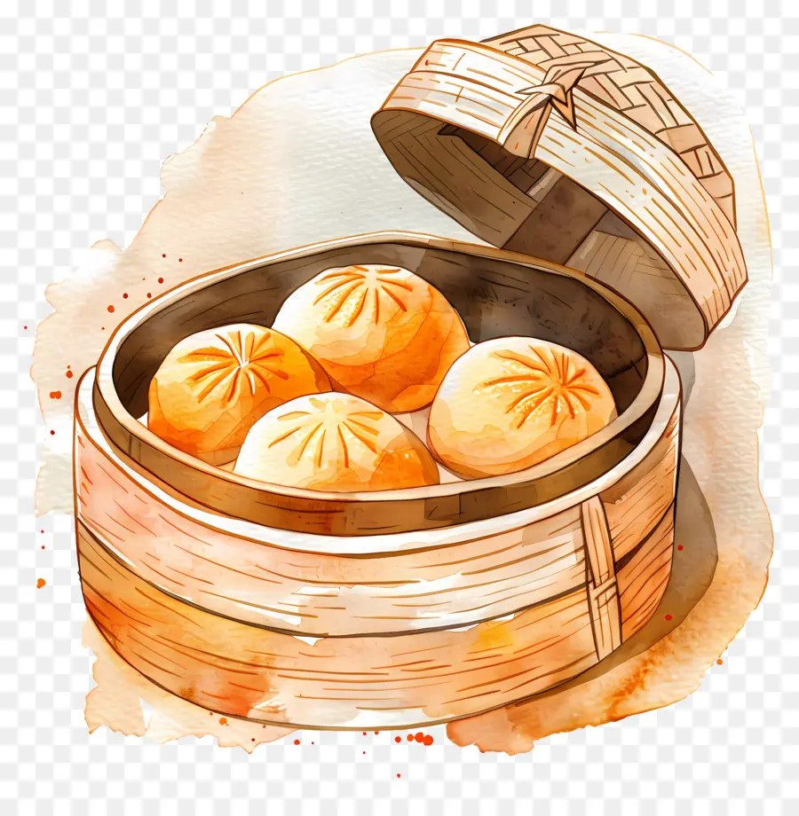 Comida China，Bollos Al Vapor PNG