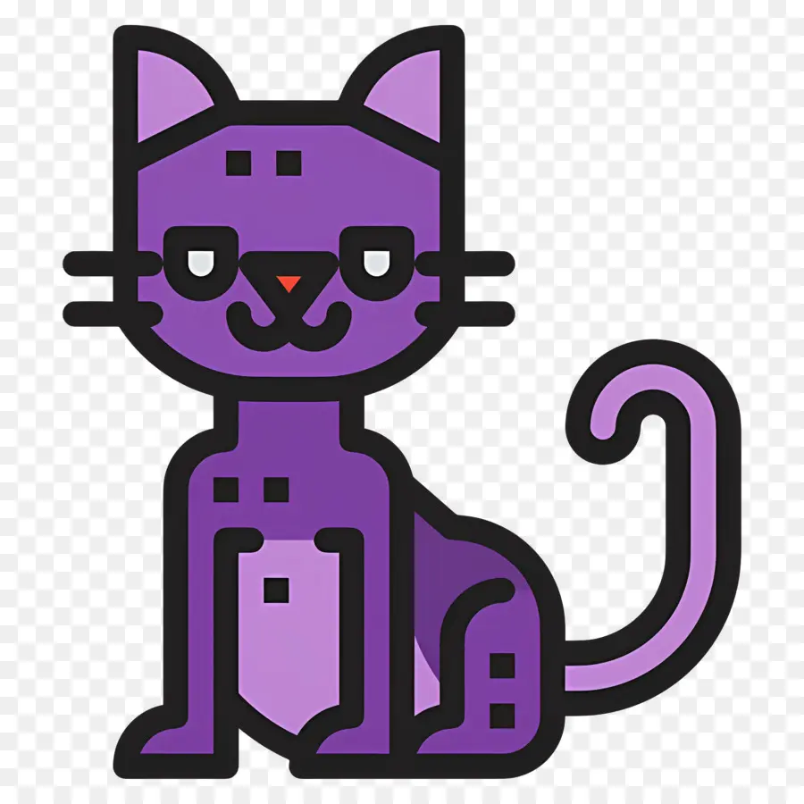 Gato De Halloween，Gato Morado PNG