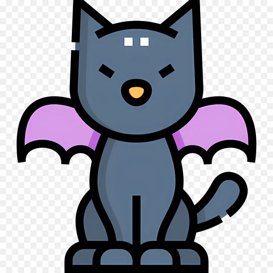 Gato De Halloween，Gato Murciélago PNG