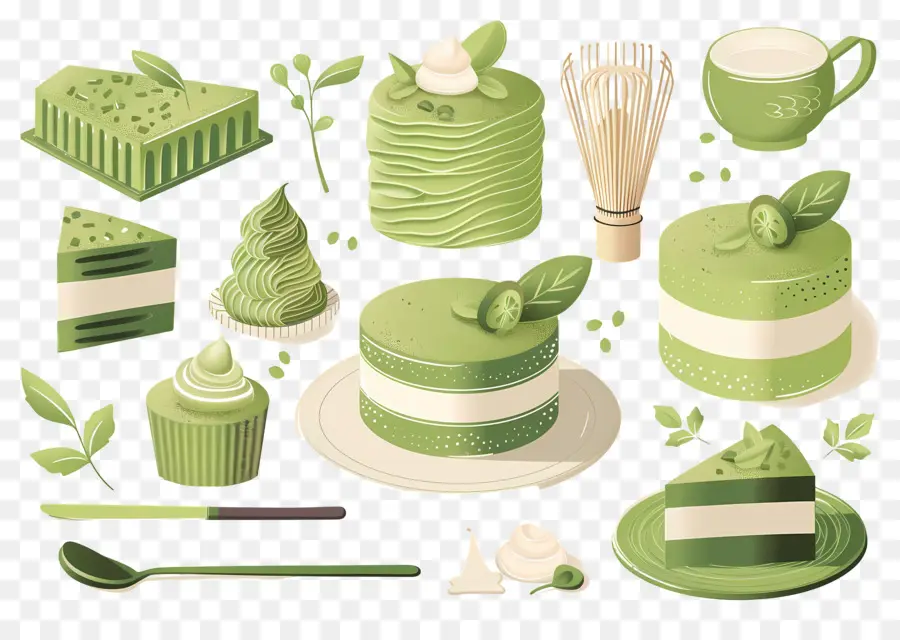 Postre Matcha，Postres De Té Verde PNG