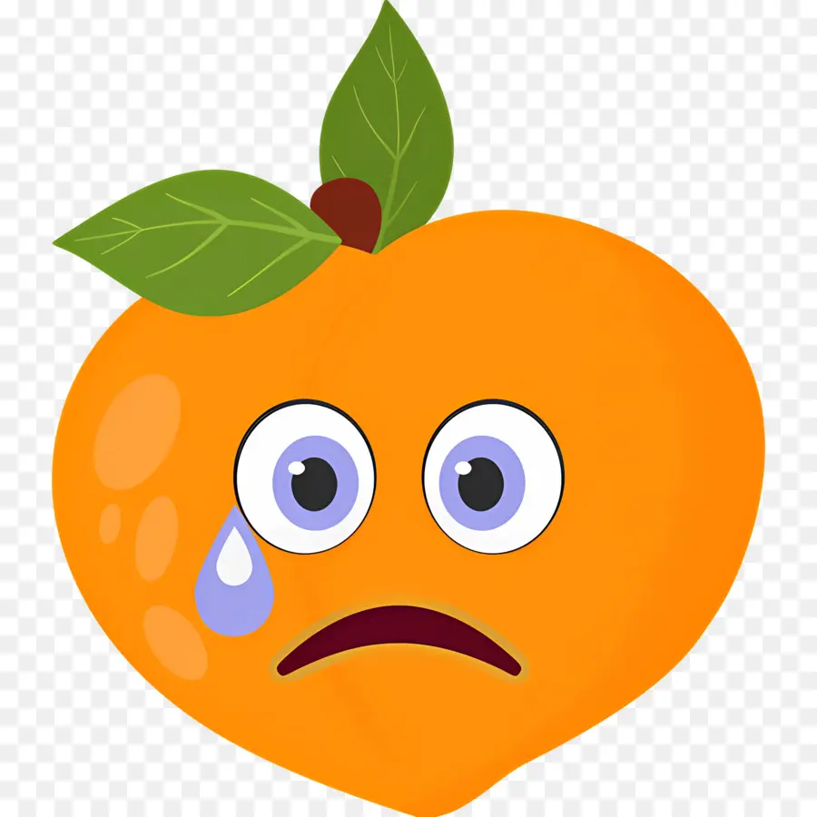 Melocotón Emoji，Melocotón Llorando PNG