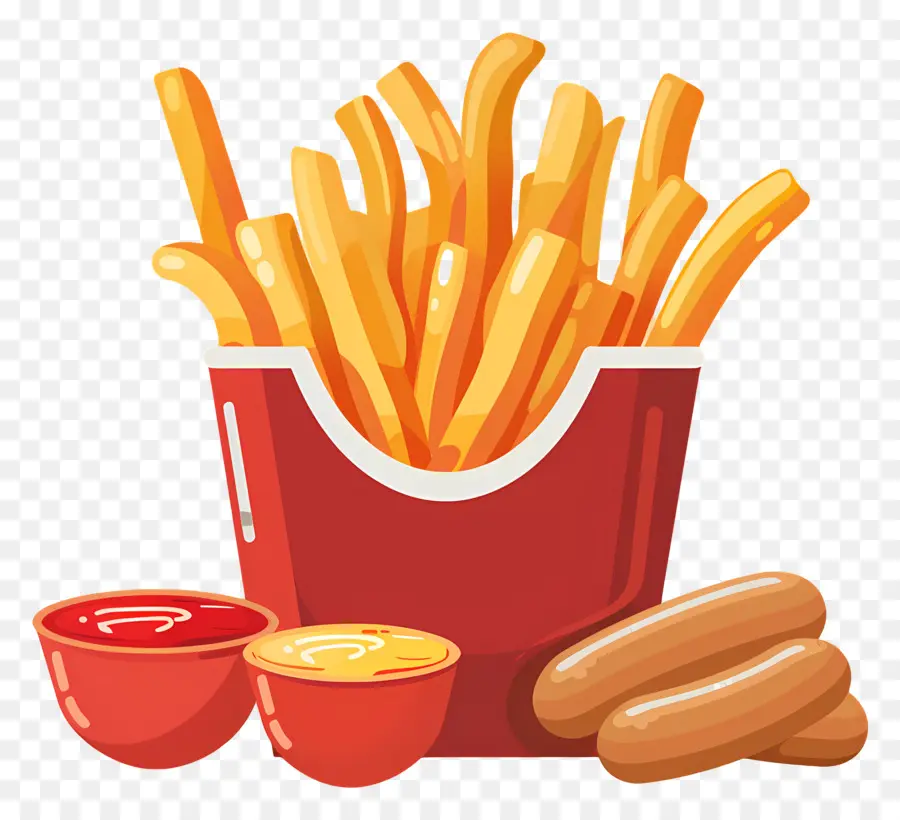 Salchipapa，Papas Fritas Y Salchichas PNG