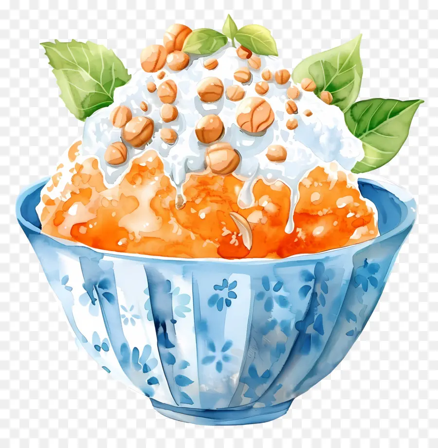 Bingsu De Hielo，Postre De Naranja PNG