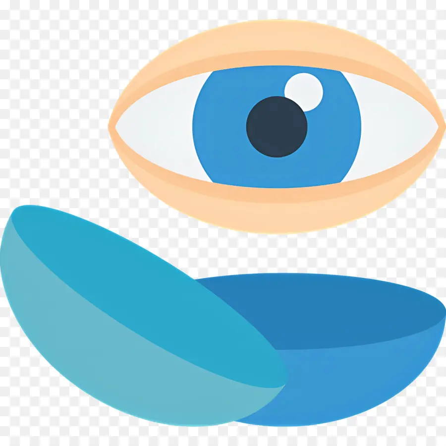 Lente De Contacto，Ojo Azul Con Lentes De Contacto PNG