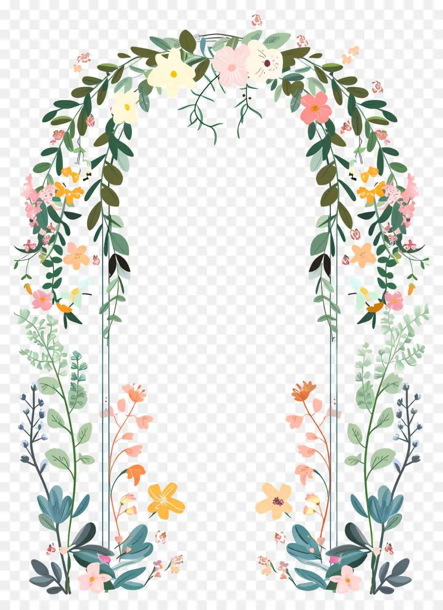 Arco De Flores，Arco Floral Con Flores Mixtas PNG