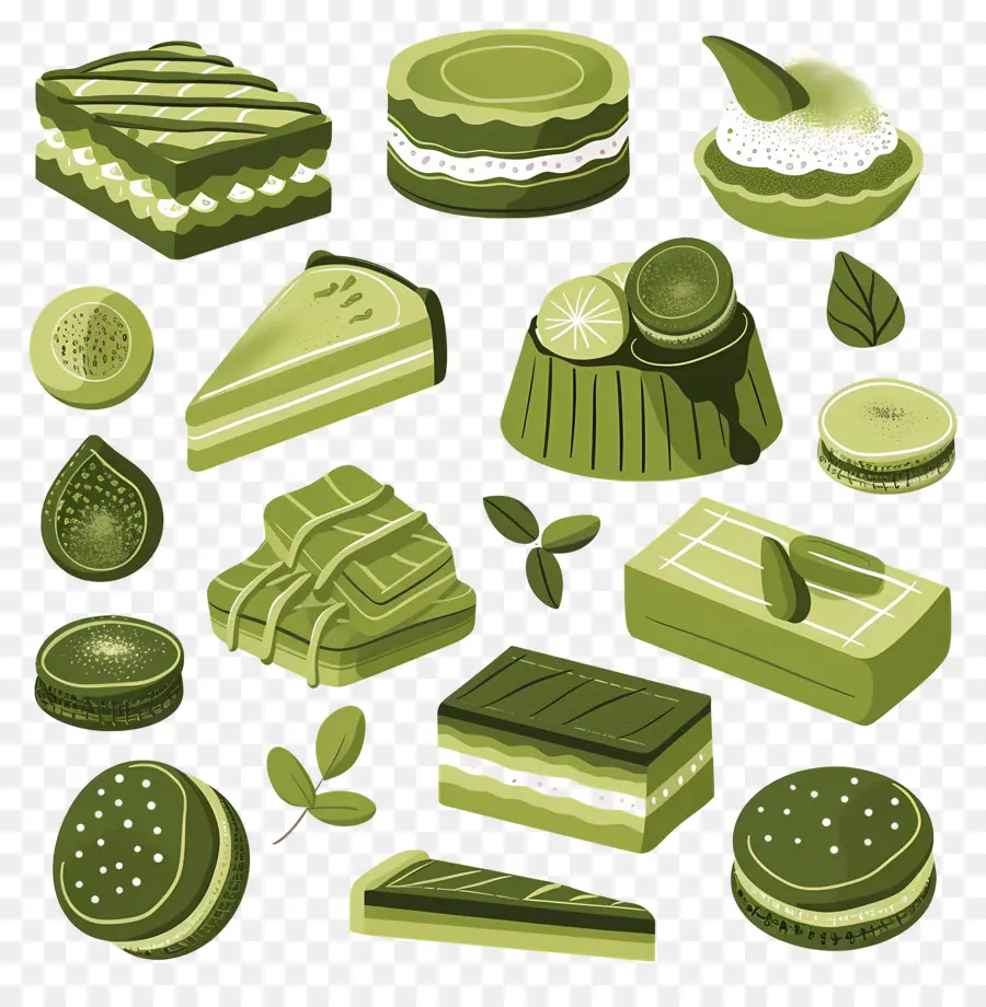 Postre Matcha，Postres Verdes PNG