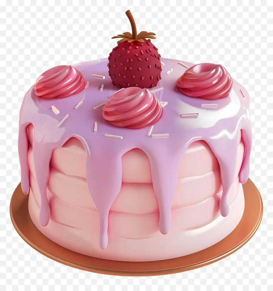 Pastel 3d，Pastel De Fresa PNG