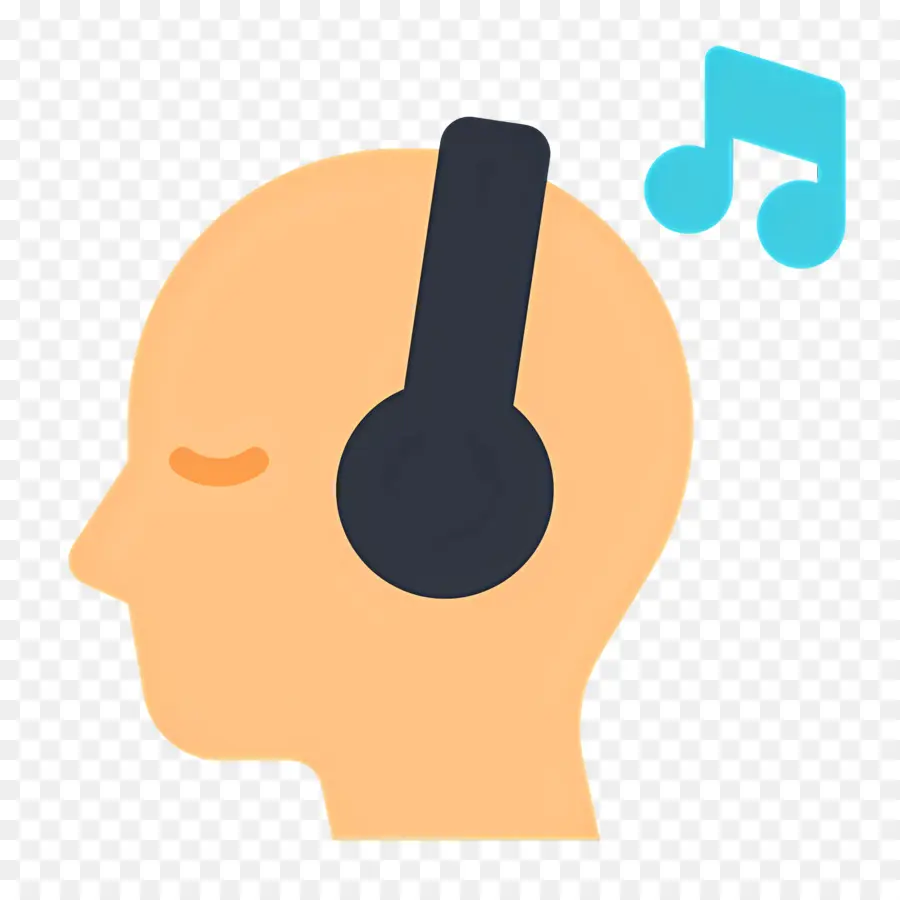 Escuchando Musica，Auriculares Con Nota Musical PNG