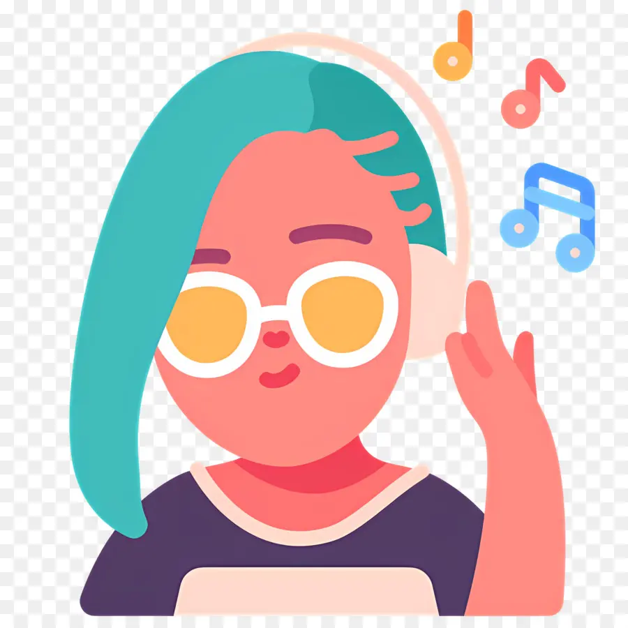 Escuchando Musica，Persona Con Auriculares PNG