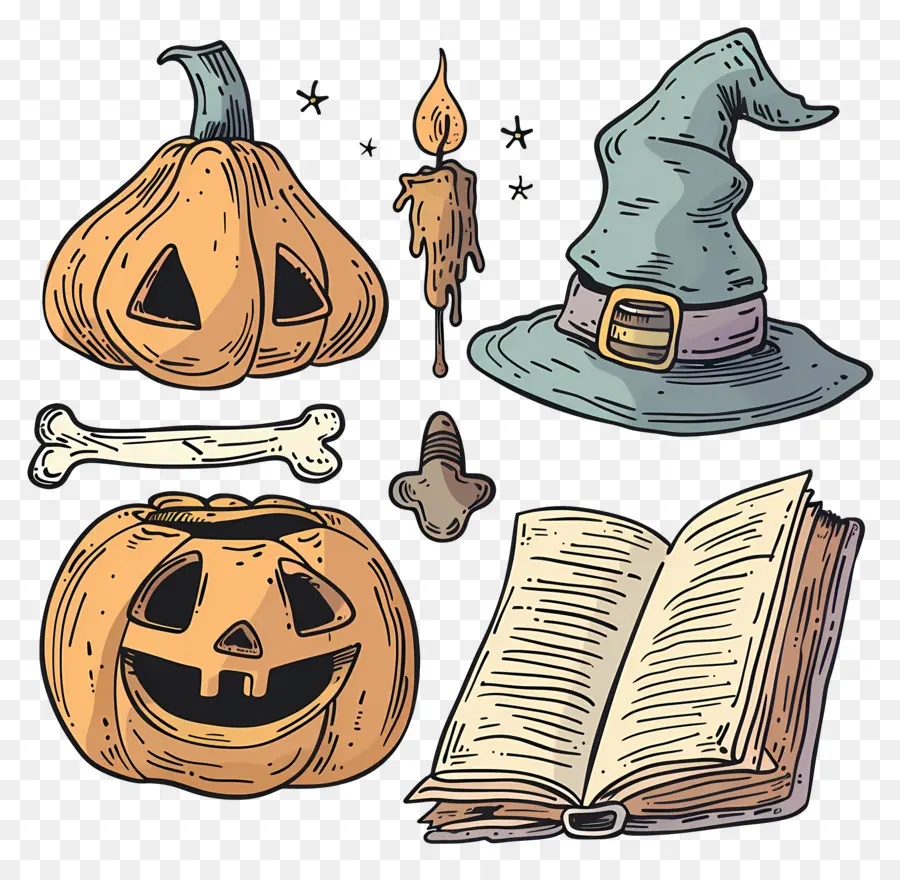 Fondo De Halloween，Objetos De Halloween PNG