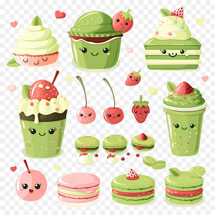 Postre Matcha，Lindos Postres Verdes PNG