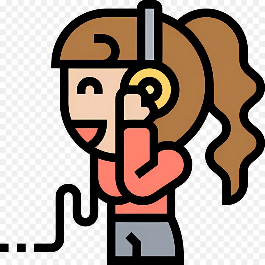 Escuchando Musica，Chica De Dibujos Animados Con Auriculares PNG