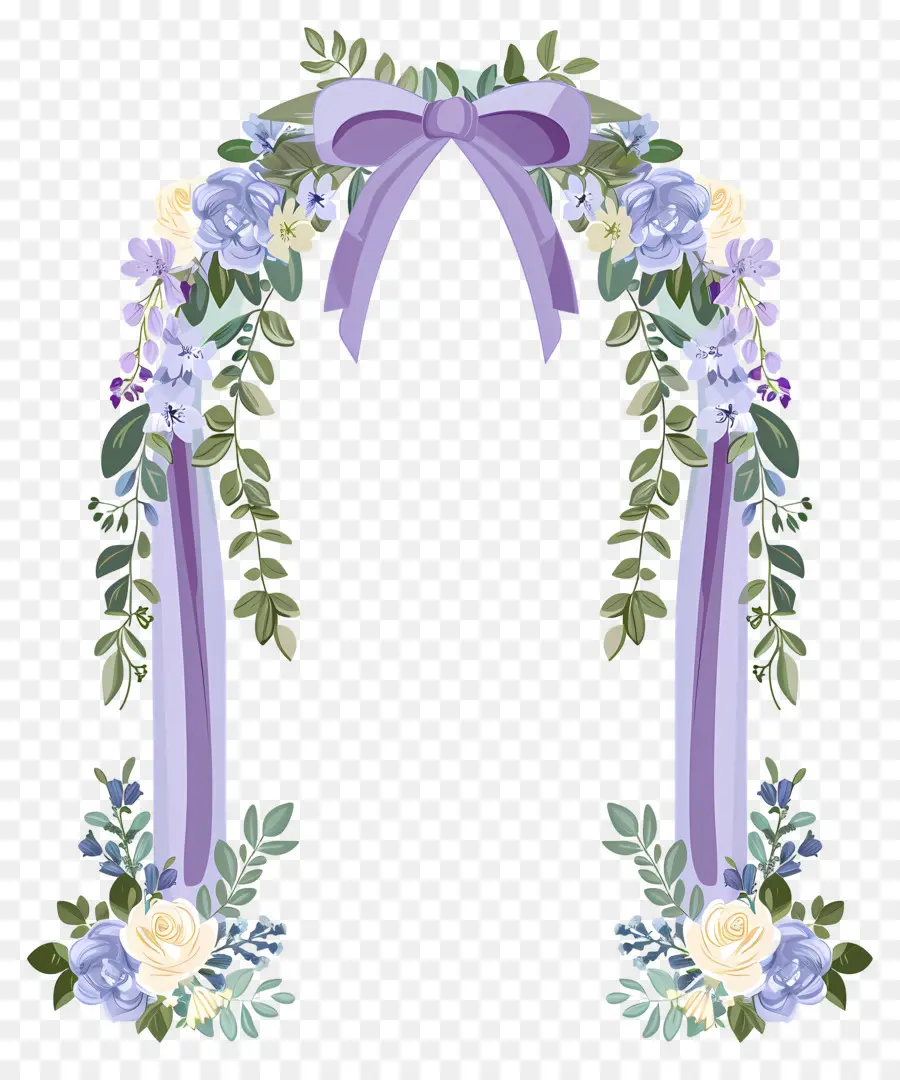 Arco De Boda，Arco Floral Con Cortinas PNG