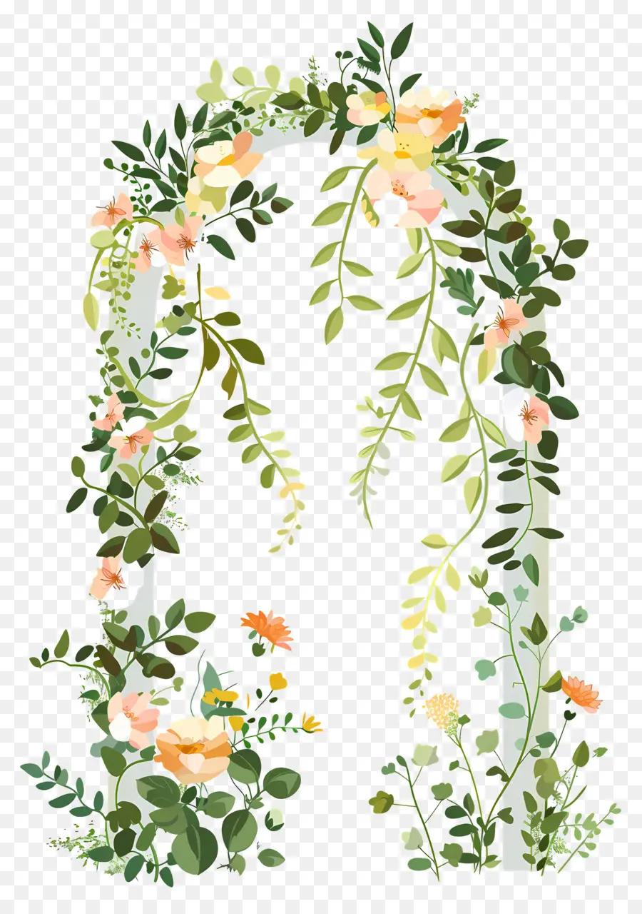 Arco De Flores，Arco Floral Con Flores Pastel PNG