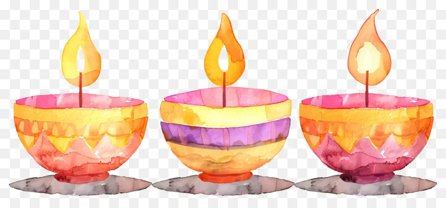 Diwali Diya，Velas Decorativas PNG