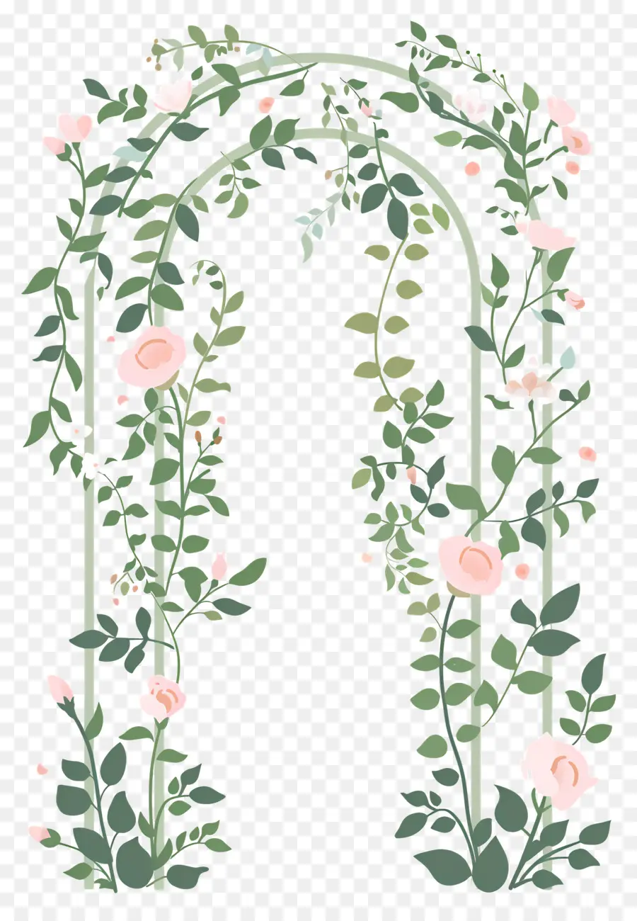 Arco De Flores，Arco Floral Con Rosas Rosadas PNG