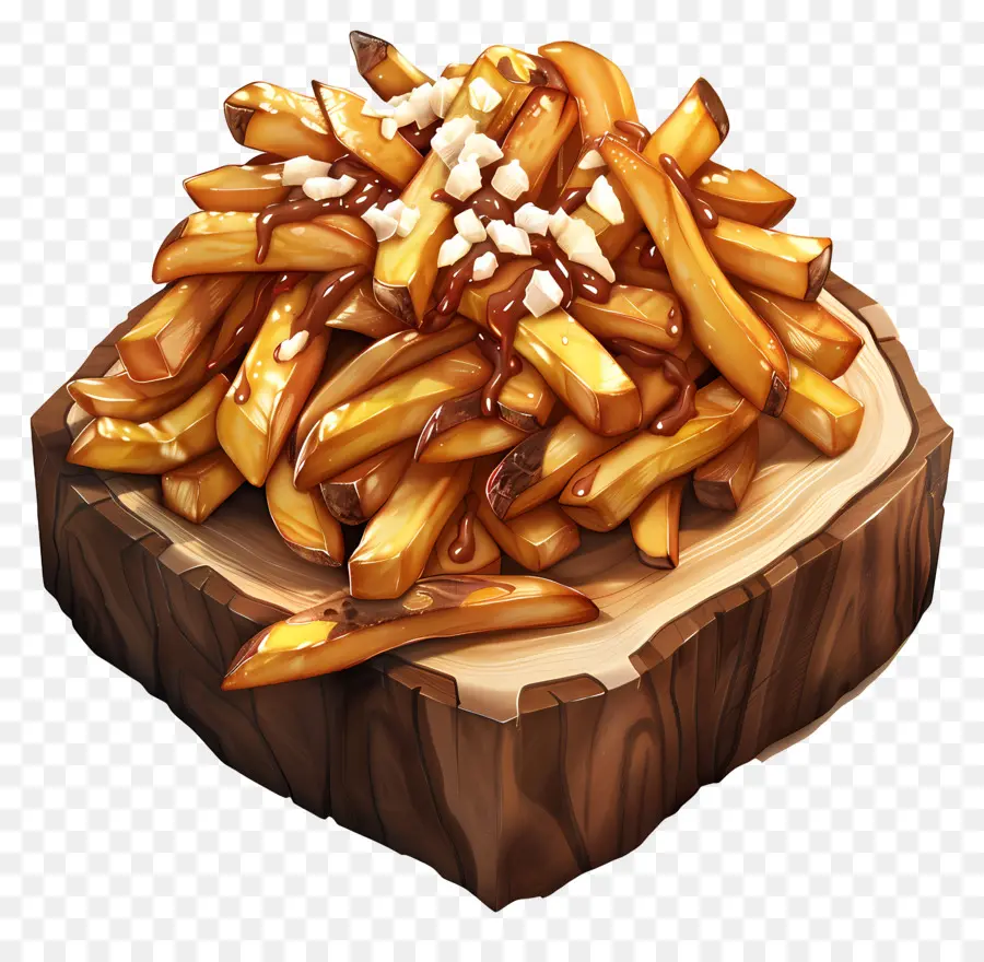 Poutine，Papas Fritas Con Salsa PNG