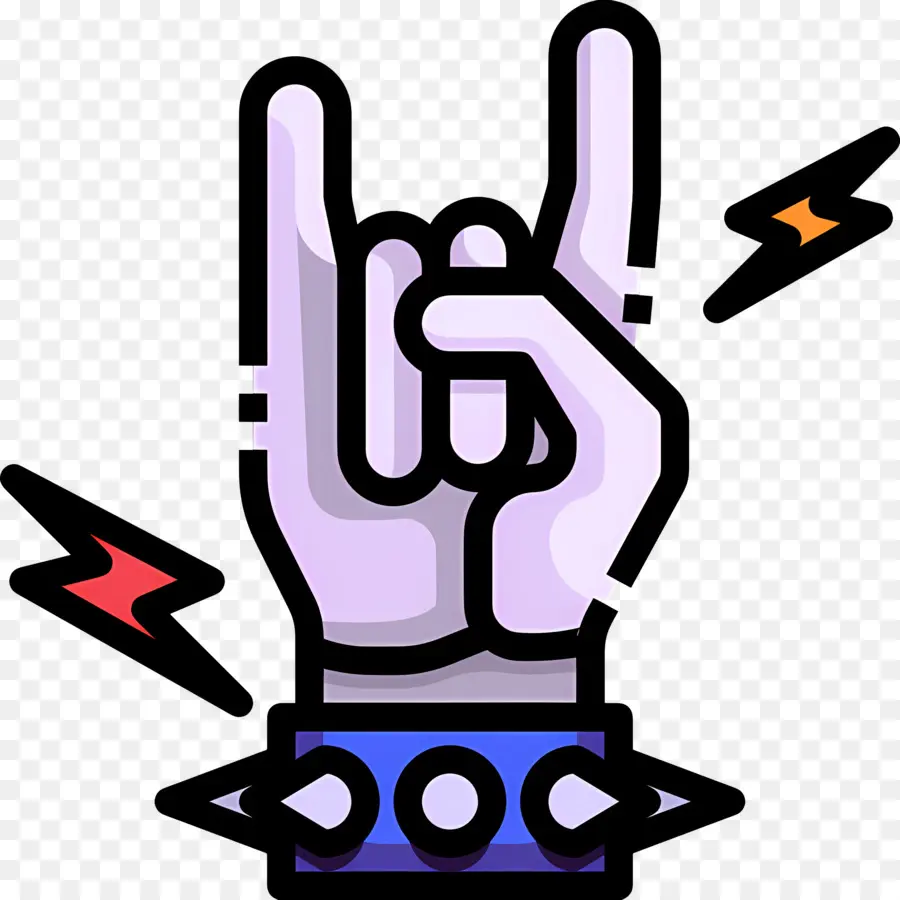 Música Rock，Gesto De Mano De Roca Con Pulsera PNG