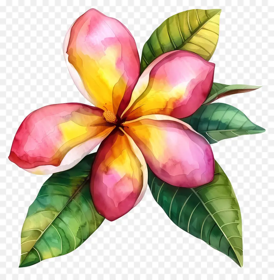 Flor De Plumeria，Hojas PNG