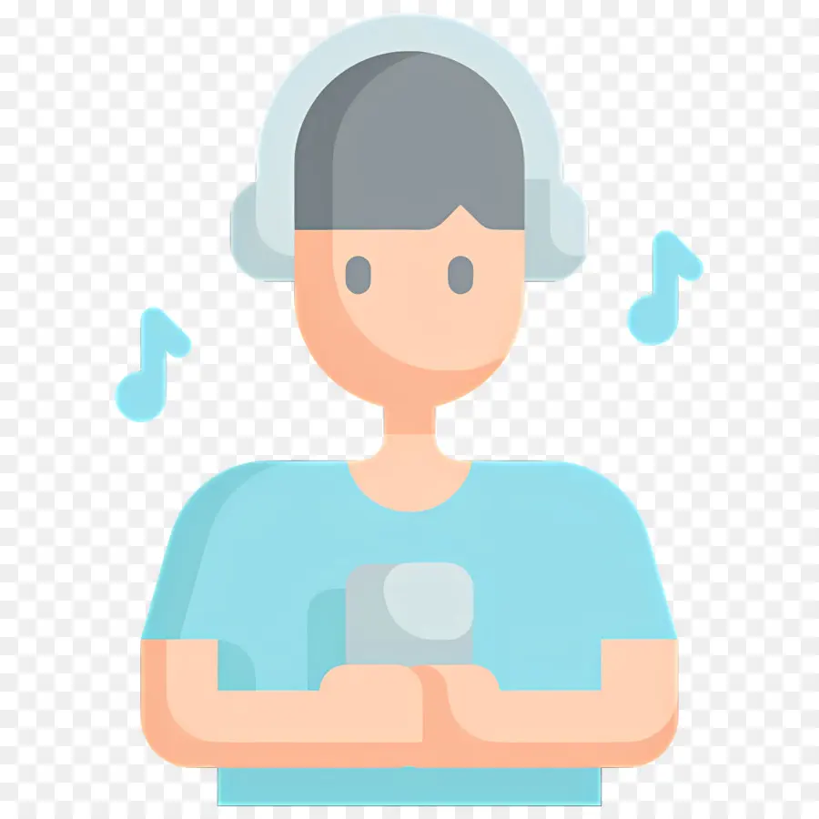 Escuchando Musica，Persona Con Auriculares PNG