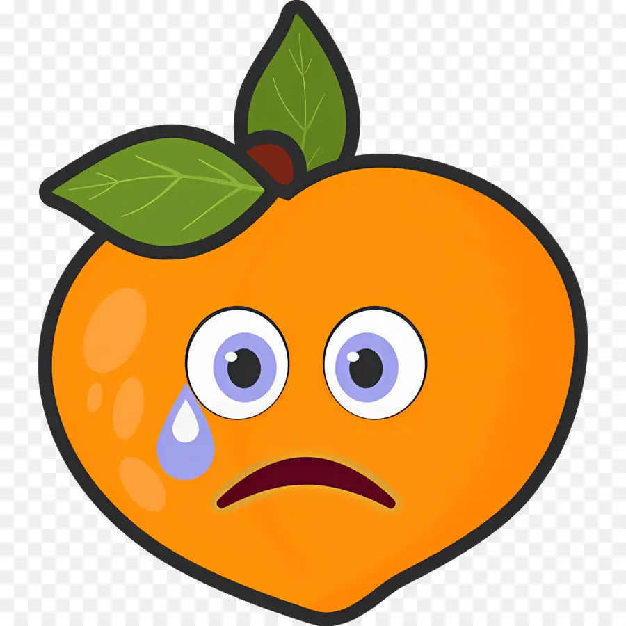 Melocotón Emoji，Melocotón Llorando PNG