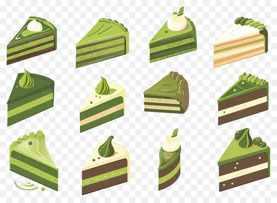 Postre Matcha，Tortas Verdes PNG