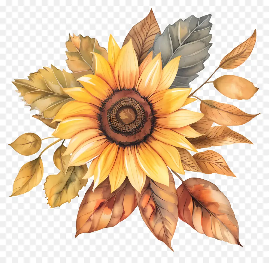 Flores De Otoño，Girasoles PNG