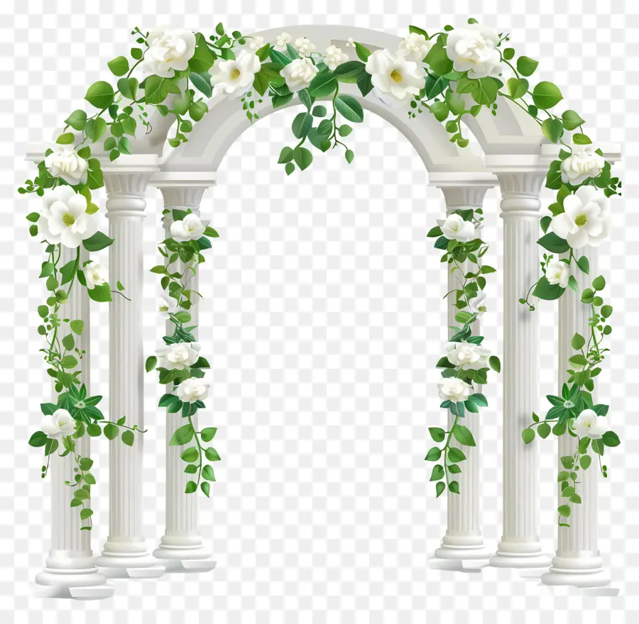 Arco De Boda，Arco Floral Blanco PNG