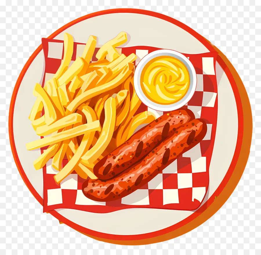 Salchipapa，Salchichas Y Papas Fritas PNG