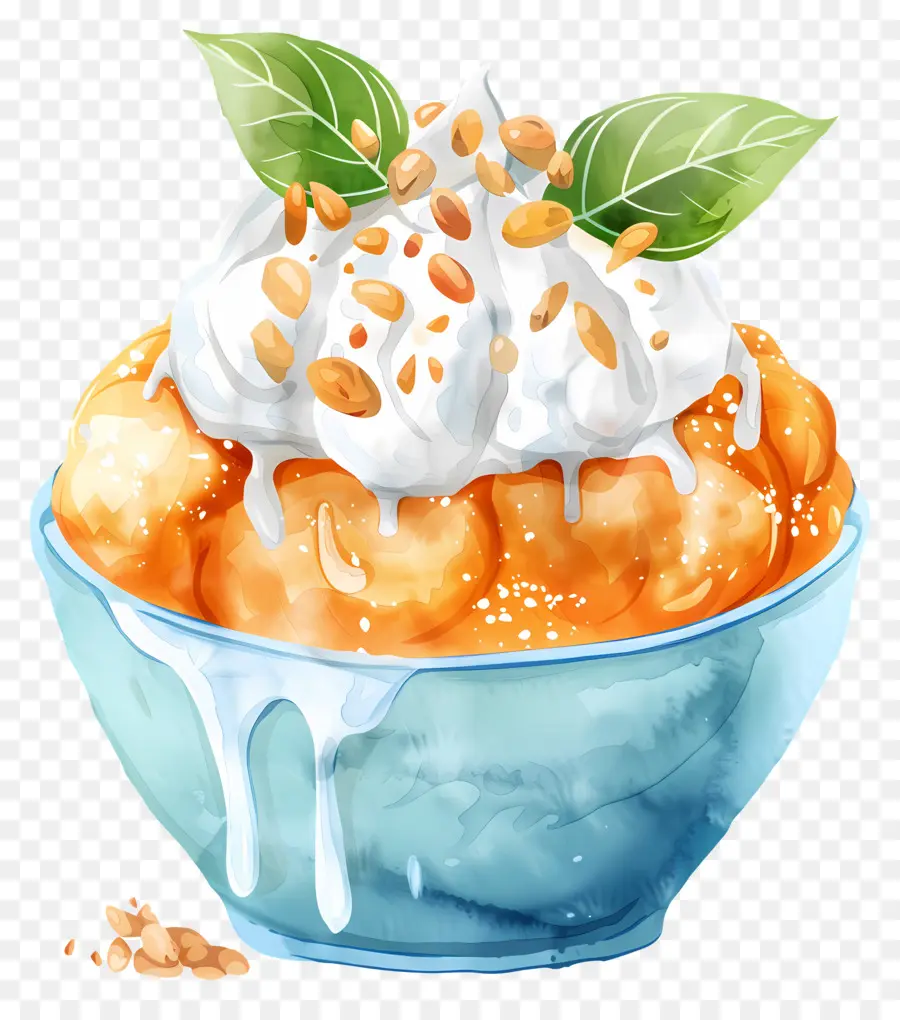 Bingsu De Hielo，Postre De Naranja PNG