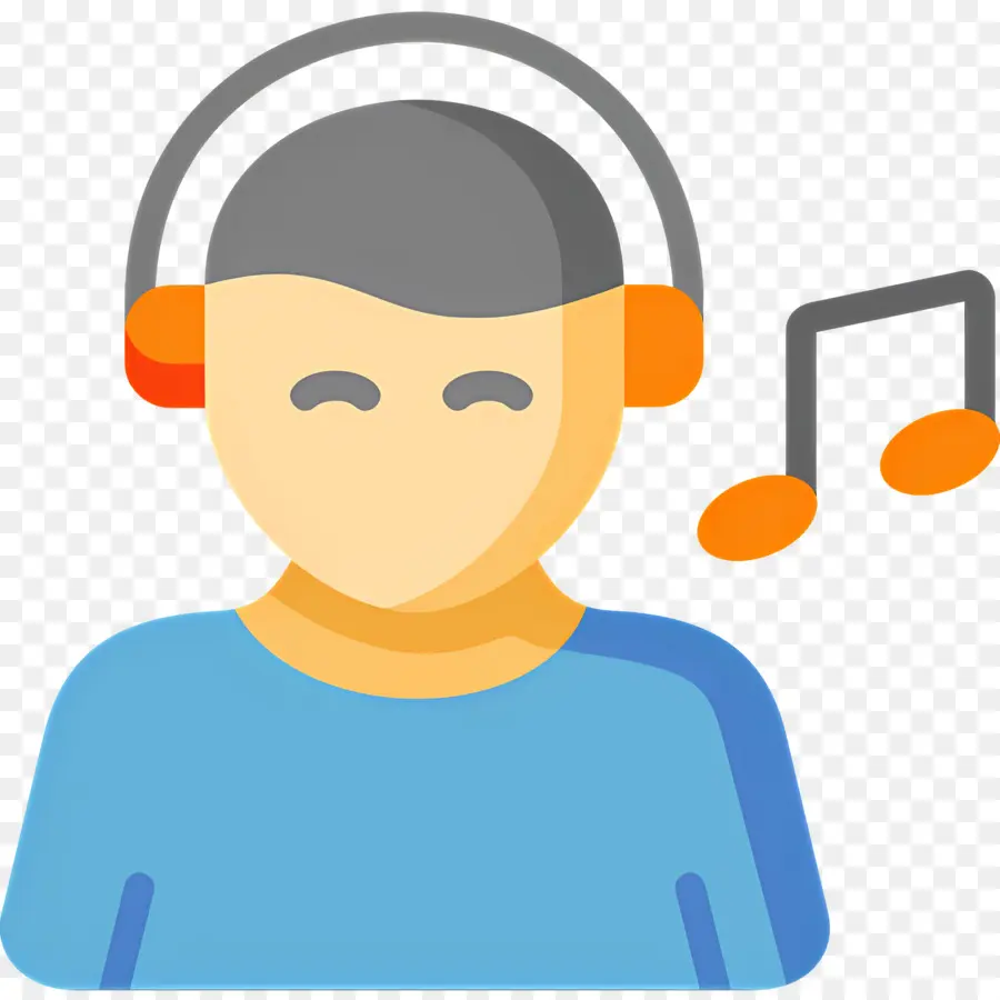 Escuchando Musica，Persona Con Auriculares PNG