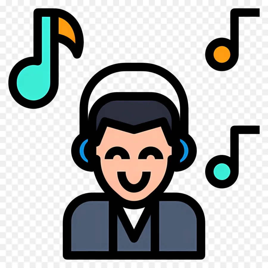 Escuchando Musica，Persona Con Auriculares PNG