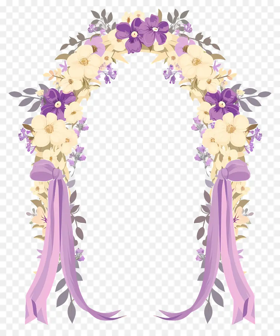 Arco De Boda，Arco Floral Con Cortinas PNG