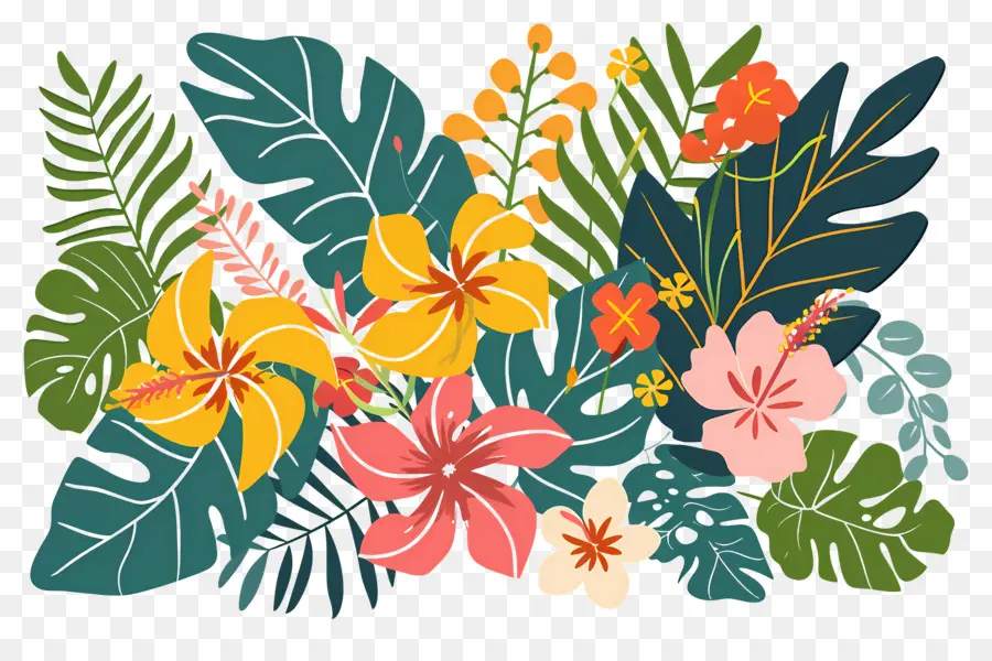 Flores Tropicales，Ramo De Flores Tropicales PNG