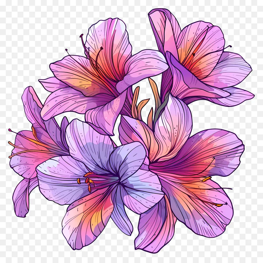 Flores De Azafrán，Flores Moradas PNG