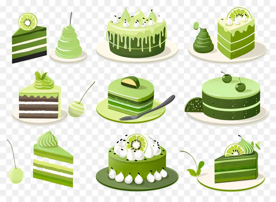 Postre Matcha，Tortas Verdes PNG