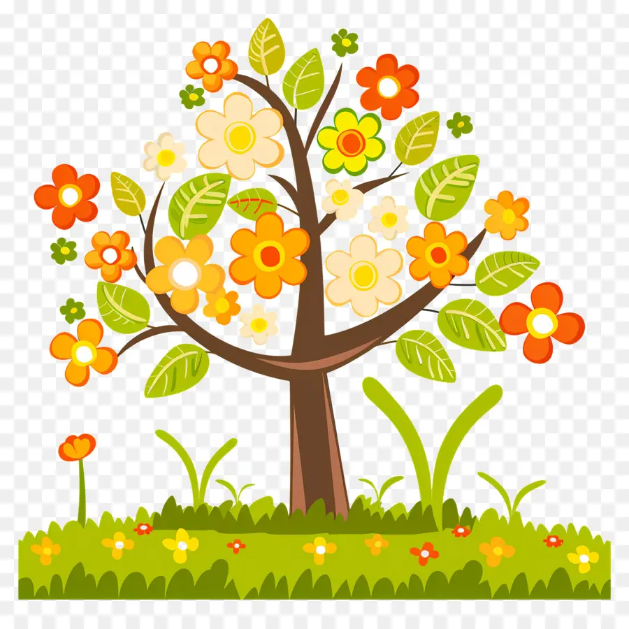 árbol De Flores，árbol Colorido PNG