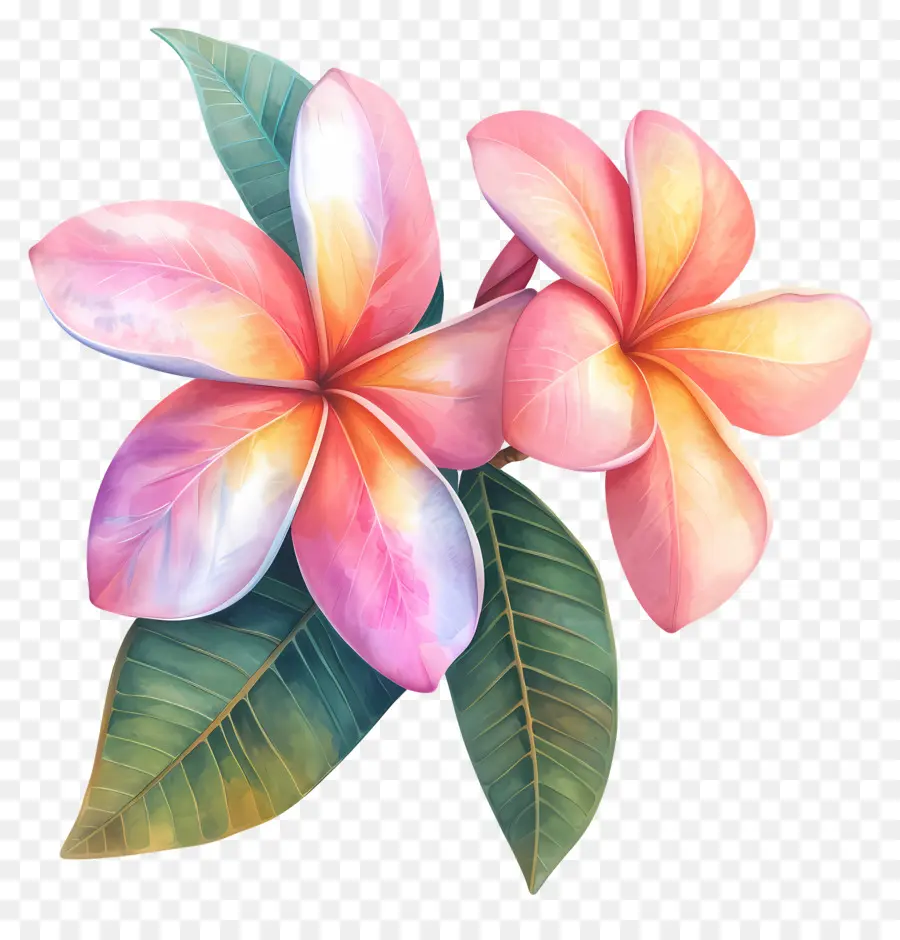 Flor De Plumeria，Hojas PNG