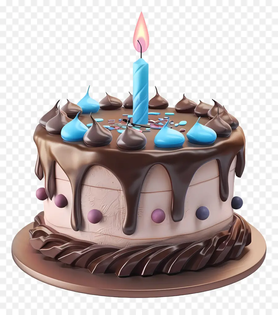 Pastel De Cumpleaños 3d，Pastel De Chocolate PNG