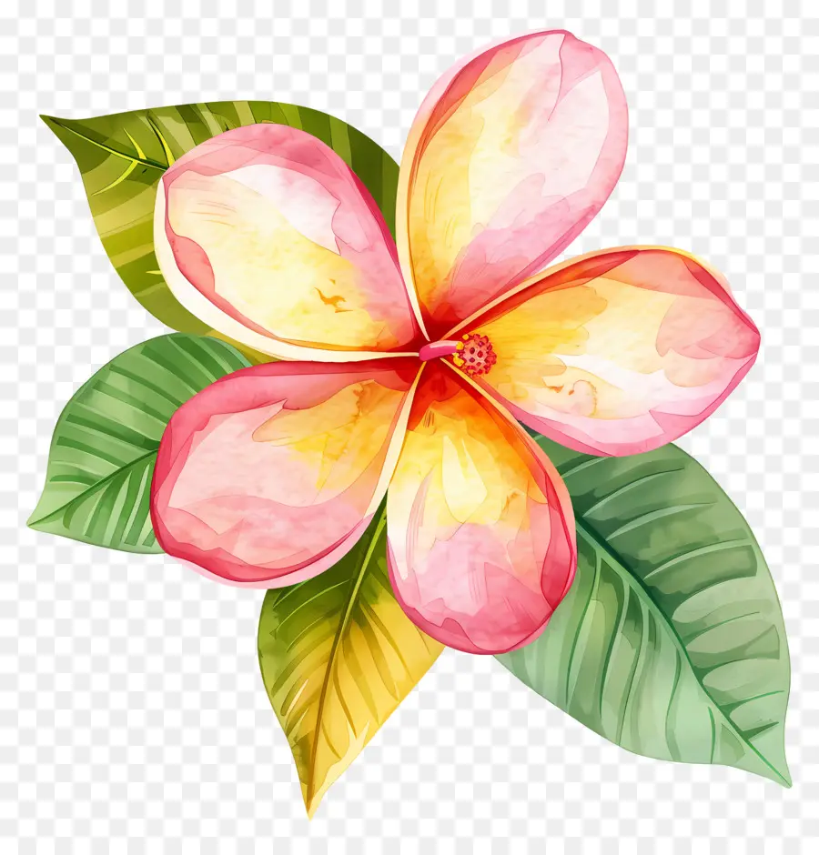 Flor De Plumeria，Hojas PNG