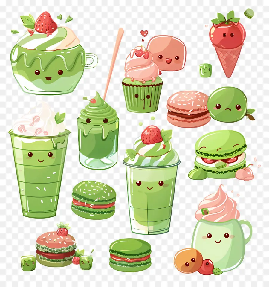 Postre Matcha，Lindos Postres Verdes PNG