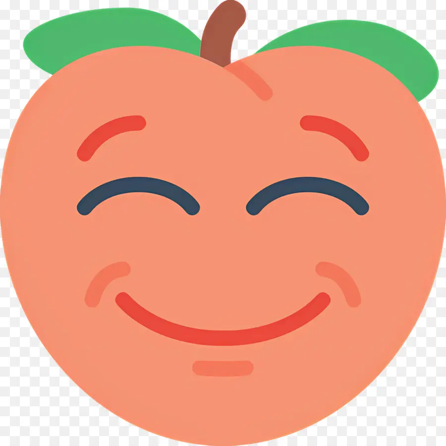 Melocotón Emoji，Melocotón Sonriente PNG